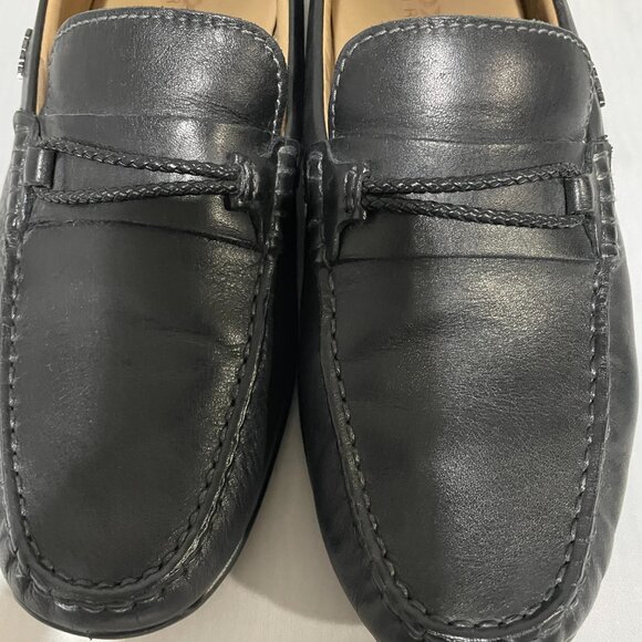 GEOX MADE IN ITALY MEN SHOES BLACK LEATHER LOAFERS SIZE 40 (US 7.5) main image 7